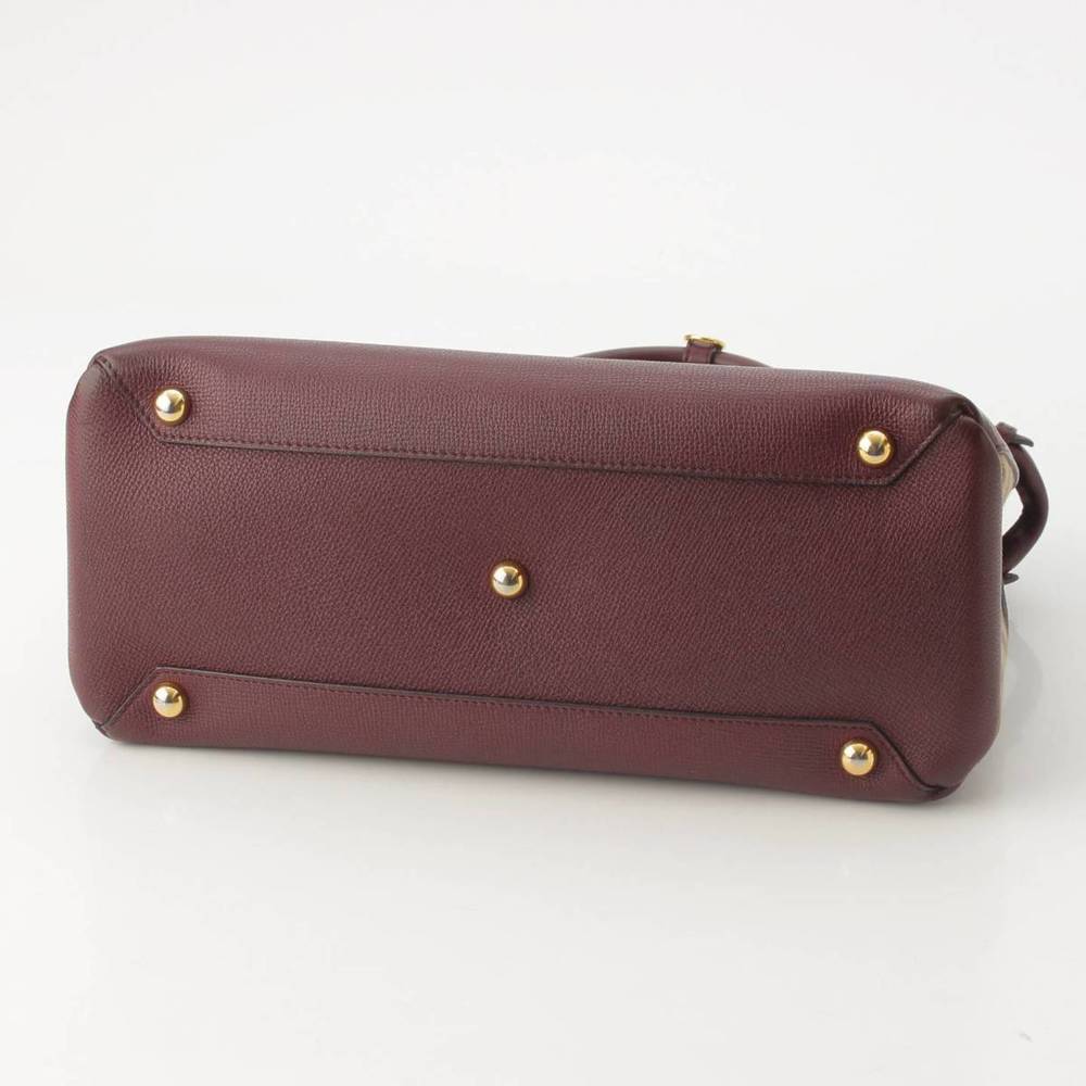 Burberry Logo Wine Bag Handbag Red Banner View 4